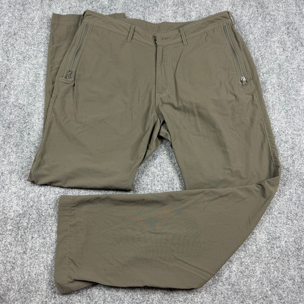 Clothing Arts P^cubed Pants Mens 34x30 Brown Pick-Pocket Proof Travel Nylon